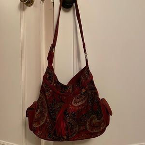Red Paisley patterned purse